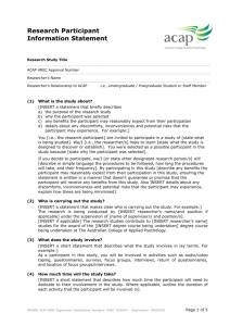 Research Participant Information Statement Consent Form Template
