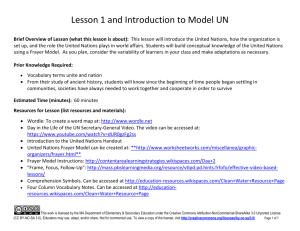 Lesson 1 - Introduction to Model UN - UNAGB-MUN