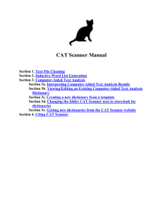 CAT Scanner Manual