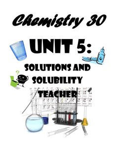 Solutions and Solubility Teacher copy
