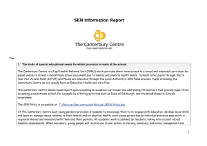 SEN information report - The Canterbury Centre