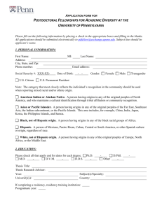 Application form - University of Pennsylvania