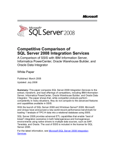 Competitive Comparison of SQL Server 2008 Integration