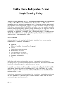 Single Equality Policy