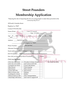 Street Pounders Membership Application