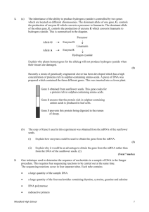 gene technology extra qs with mark scheme