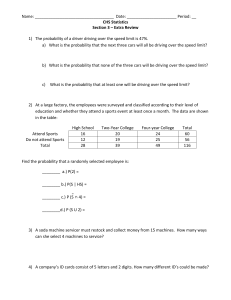 Name: Date: Period: __ CHS Statistics Section 3 – Extra Review The