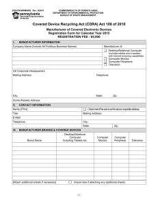 2015 Manufacturer of Covered Electronic Devices Registration Form