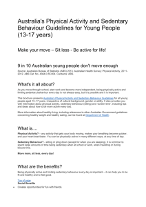 9 in 10 Australian young people don`t move enough