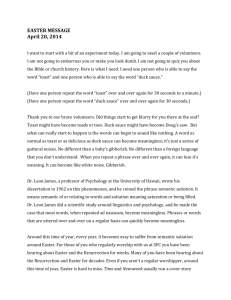 EASTER MESSAGE April 20, 2014