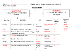 Measurement Review KEY