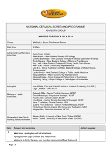 NCSP Advisory Group Minutes of the 8 July 2014 meeting