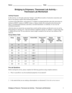 Thermoset Lab Worksheet