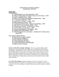 Undergraduate Curriculum Committee Annual Report: 2012