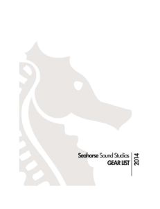 Gear List - Seahorse Sound Studios