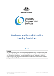 Moderate Intellectual Disability Loading Guidelines