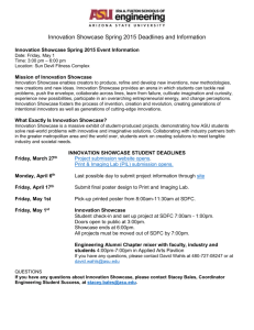 Innovation Showcase Spring 2015 Deadlines and Information