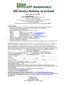 25th Anniversary 8th Hooley Holiday in Ireland November 4