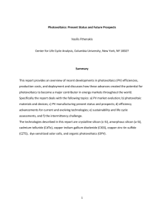 Photovoltaics: Present Status and Future Prospects