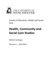 Health, Community and Social Care Studies