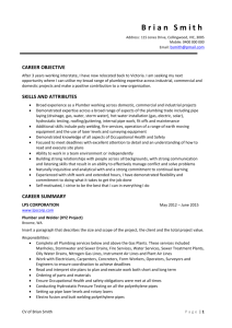 Plumber Resume - Strawberry Seed Consulting