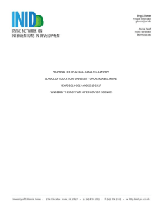 postdoc description IES proposal - Irvine Network on Interventions in