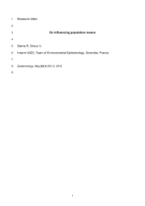 Research letter: On influencing population means Slama R, Siroux V