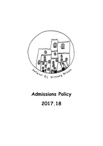 Admissions policy 2017.18 - Wardour Catholic Primary School