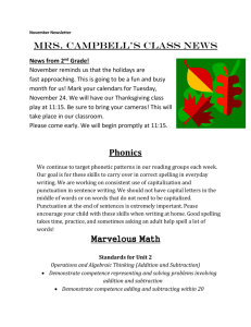 Mrs. Campbell`s November Newsletter