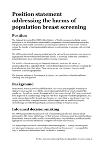 Position statement addressing the harms of population breast