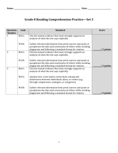 Grade 8 Reading Comprehension Practice—Set 3