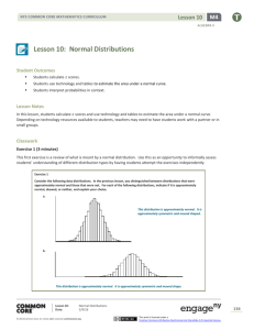 Lesson 10: Normal Distributions