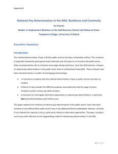 National Pay Determination in the NHS: Resilience and Continuity