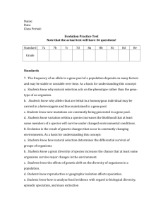 Evolution Practice Test