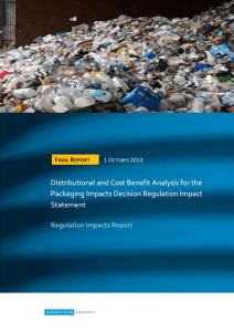 Regulation Impacts Report - Department of the Environment