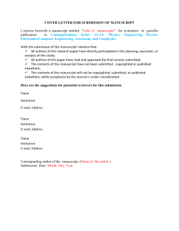 cover letter for manuscript submission template