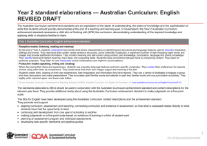 Year 2 English standard elaborations