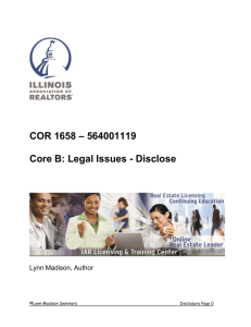COR 1658 Legal Issues: Disclosures