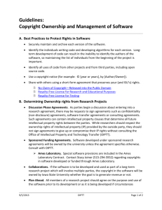 Guidelines: Copyright Ownership and Management of Software