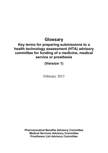 HTA Glossary of Terms – Feb 2013 - the Medical Services Advisory