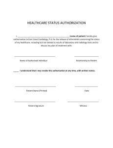 HEALTHCARE STATUS AUTHORIZATION