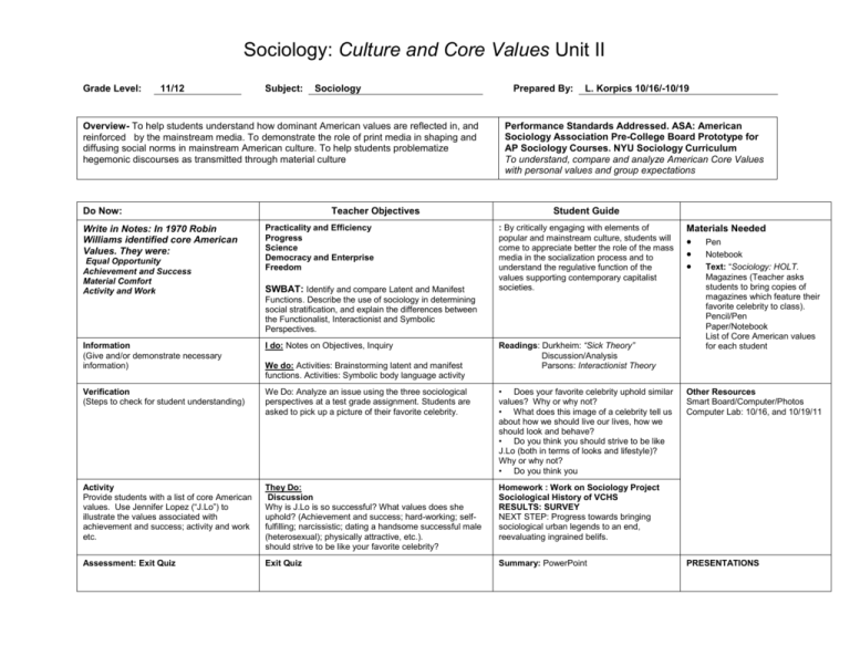 LP 5 Core American Values