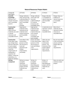 Natural Resources Project Rubric