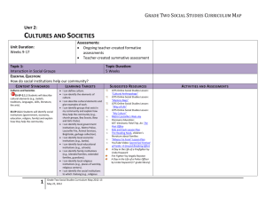Grade Two Social Studies Curriculum Map