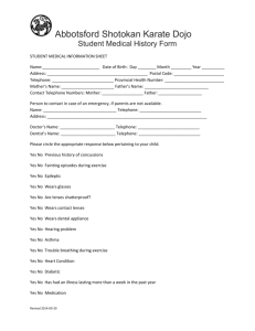 Student Medical Information Sheet