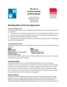 AHOS Boarding Agreement - Animal Hospital of Old Saybrook