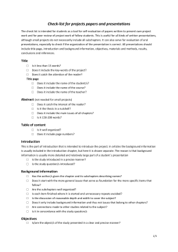 Mental Illness Presentation Rubric