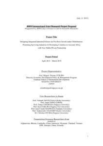 (July 4, 2015) JSPS International Joint Research Project Proposal