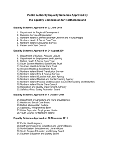 List of Approved Equality Schemes - Equality Commission, Northern