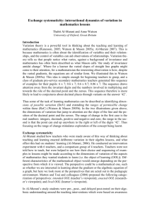 Exchange systematicity - Promoting Mathematical Thinking (PMTheta)